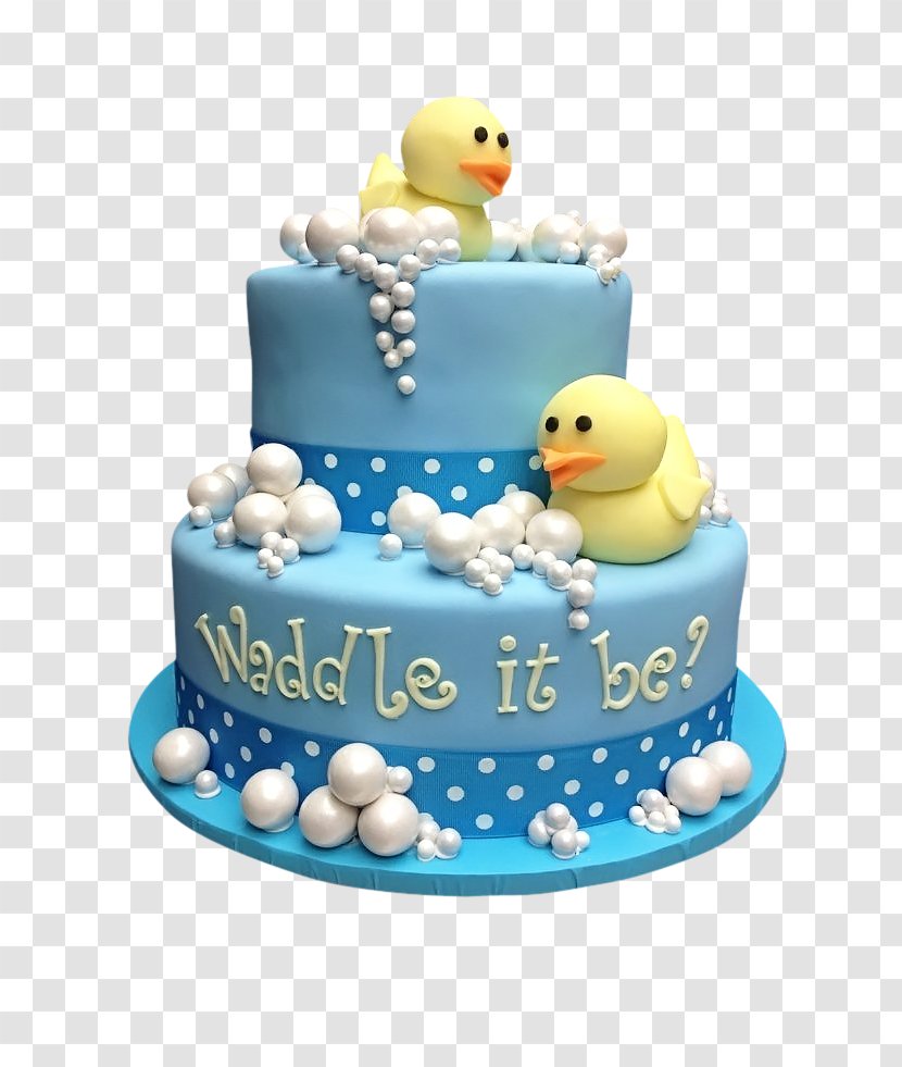 Duck Birthday Cake Gender Reveal Baby Shower Transparent PNG