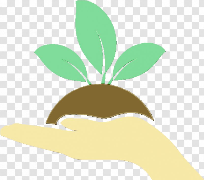 Green Leaf Plant Hand Logo - Paint - Stem Transparent PNG