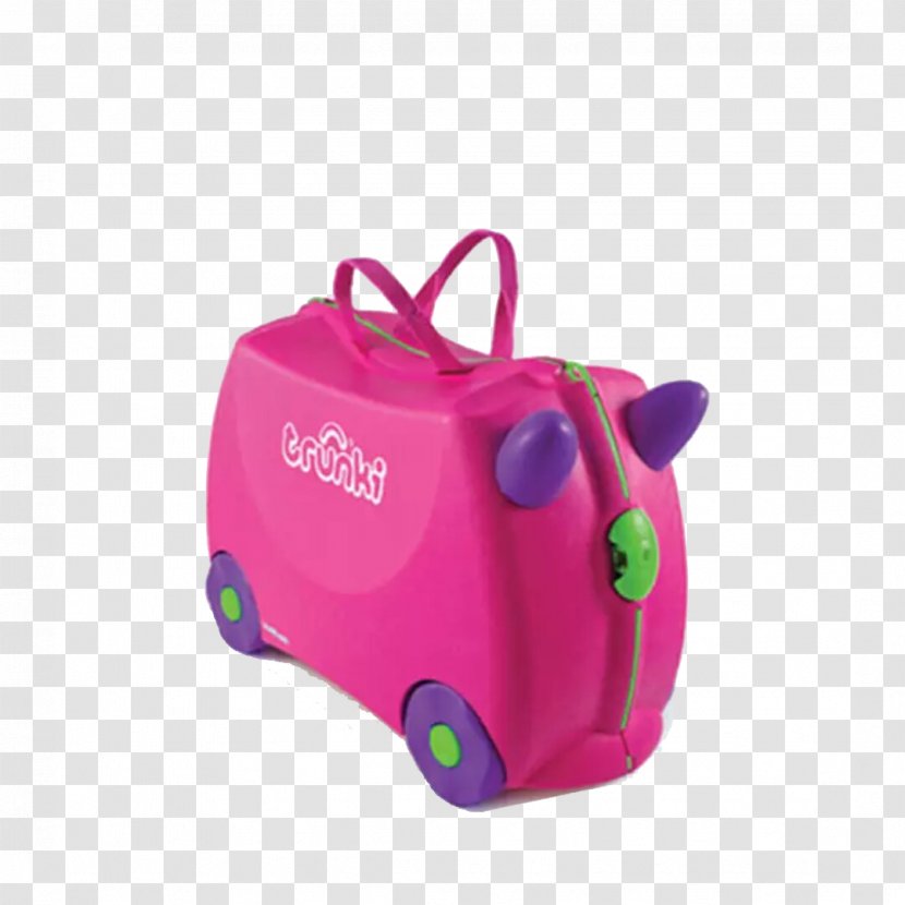 Trunki Suitcase Backpack Baggage Hand Luggage - Children's Pink Transparent PNG