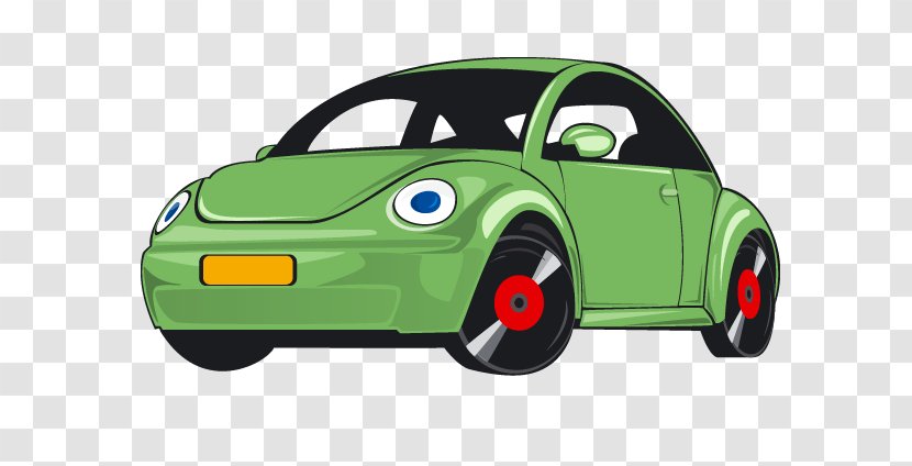 Volkswagen Beetle Car Group - Cartoon - Cute Green Vector Transparent PNG