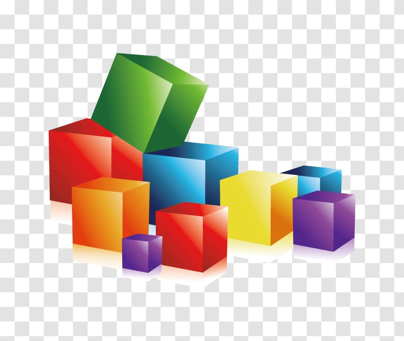 Colorful Cube 3D Computer Graphics - Color Decorative Elements Transparent PNG