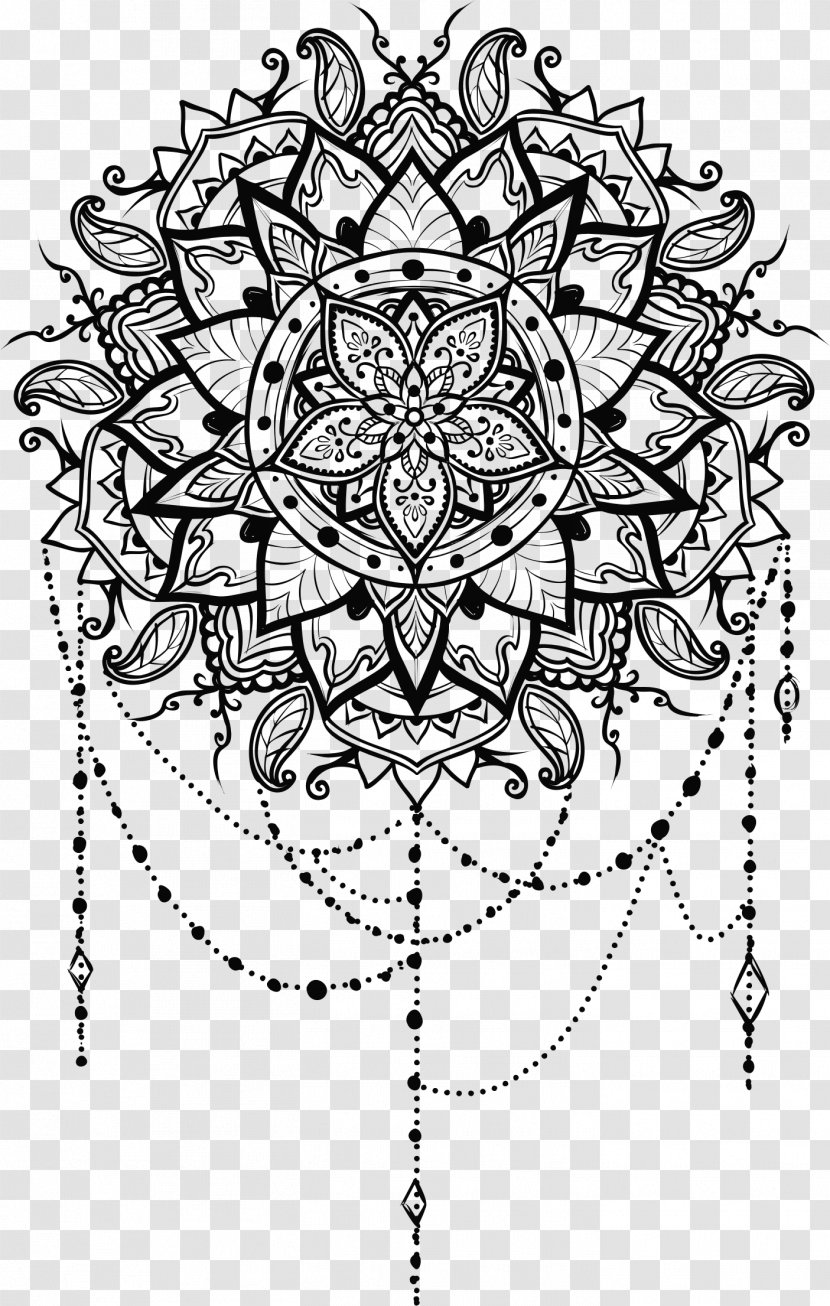 Mandala Drawing Line Art Coloring Book Illustration - Symmetry - Ramadhan Flower Transparent PNG