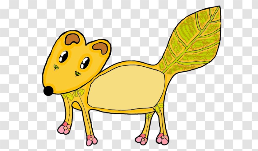 Canidae Clip Art Dog Cartoon Line - Yellow - Fox Transparent PNG