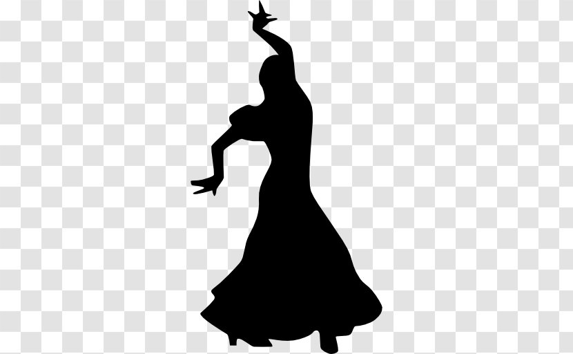 Flamenco Dance Silhouette - Black And White Transparent PNG