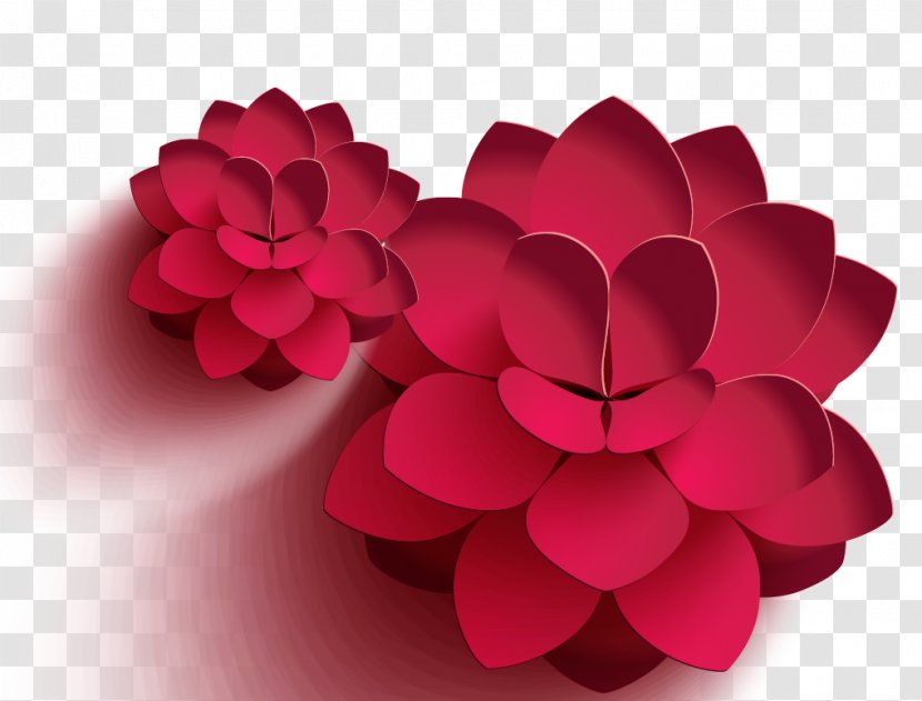 Red Lotus Decorative Material - Computer Graphics - Flower Transparent PNG