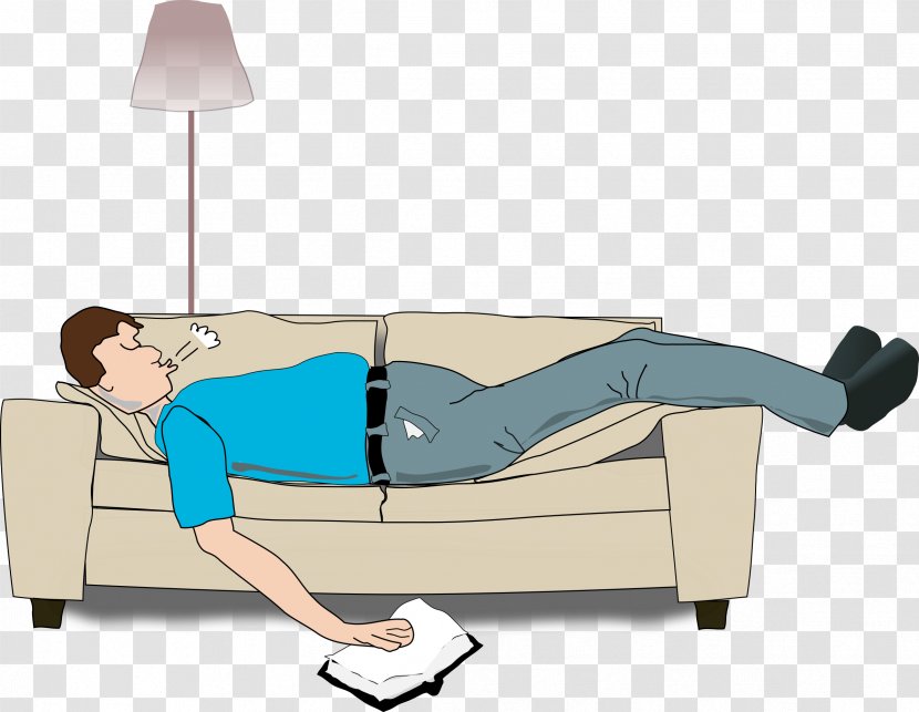 Cartoon Sleep Man Clip Art - Joint - Old Couch Transparent PNG