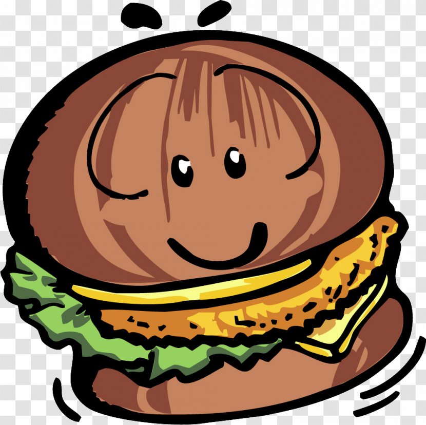 Hamburger French Fries Fried Chicken Illustration - Nose - Cartoon Hand Painted Burger Transparent PNG