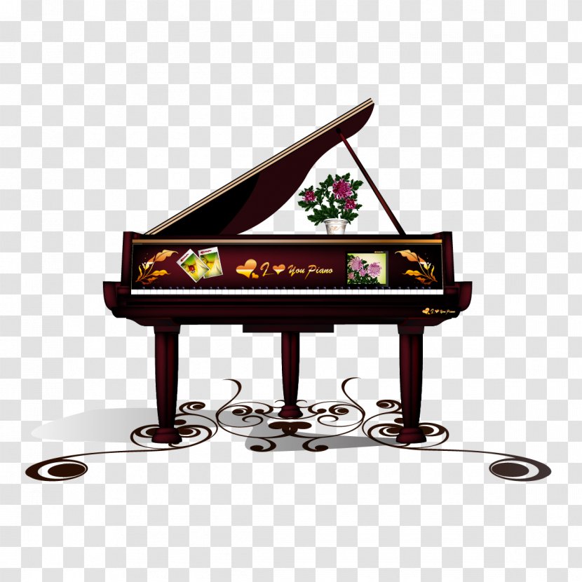 Piano Painting Download - Heart - Vector And Patterns Transparent PNG