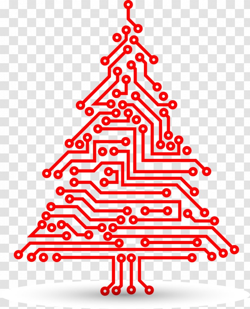 Christmas Tree Electronic Circuit Digital Electronics Electrical Network Clip Art - Component Transparent PNG