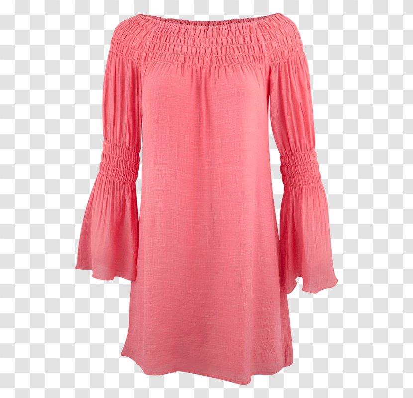 Shoulder Blouse Sleeve Dress Pink M - Joint - Coral Clothes Transparent PNG