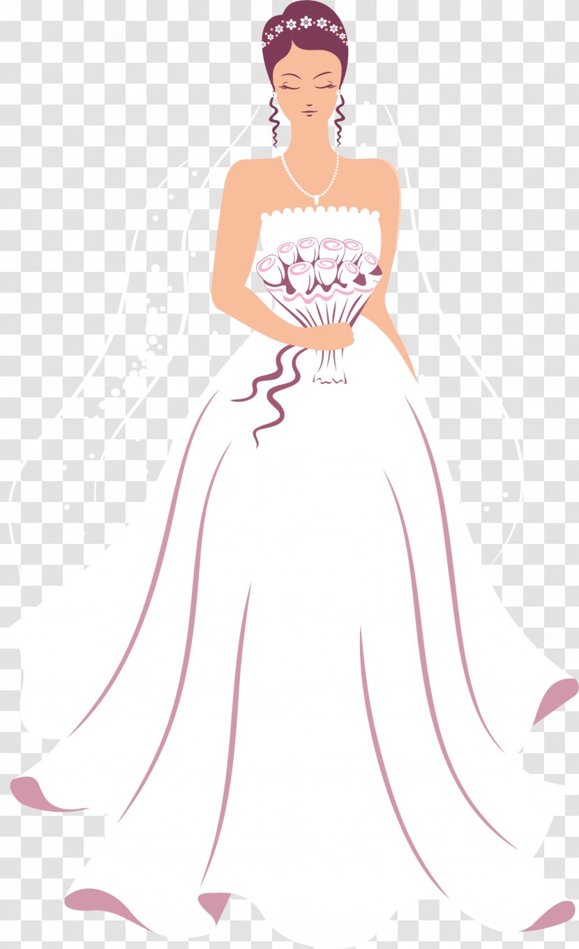 Wedding Dress Bridegroom Clip Art - Cartoon - Bride Transparent PNG