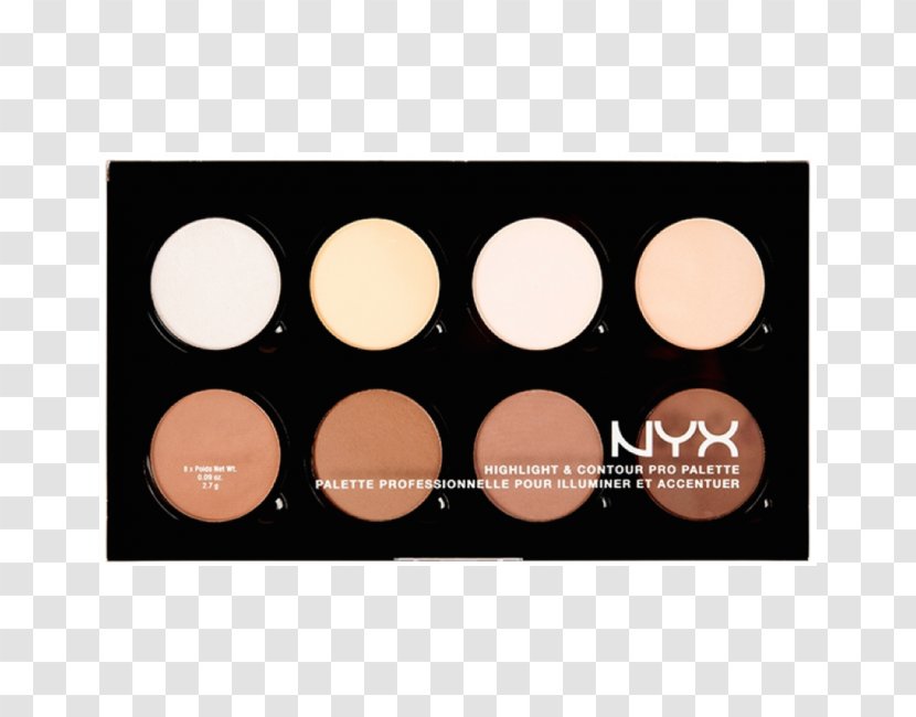 Contouring NYX Cosmetics Highlighter Color - Face Powder - Paleta Transparent PNG