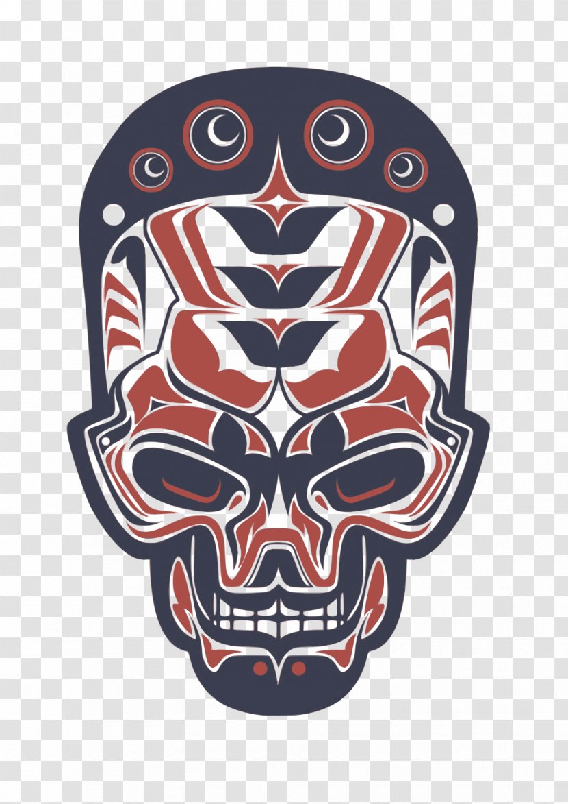 Haida Gwaii People Tattoo Drawing - Indian Skull Cliparts Transparent PNG