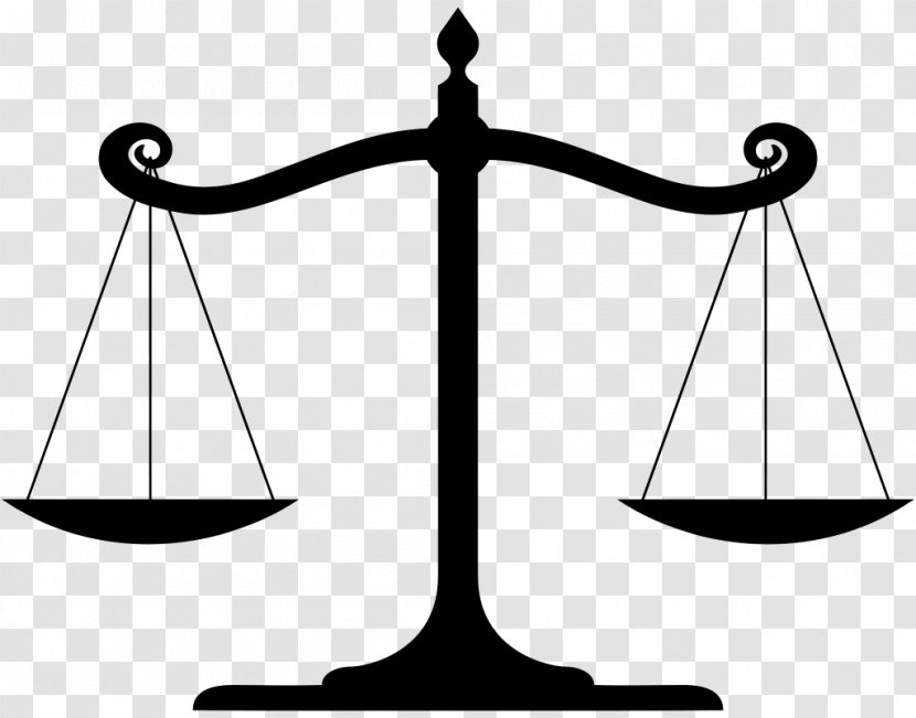 Measuring Scales Balans Clip Art - Black And White - Justice Scale Transparent PNG
