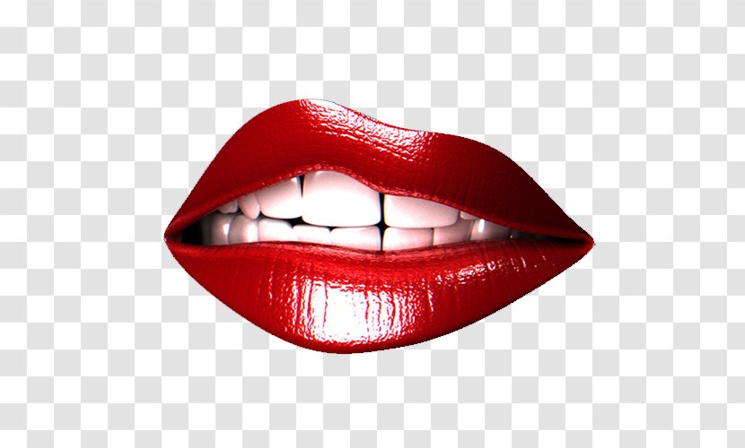 Lip Red - Silhouette - Teeth Lips Transparent PNG