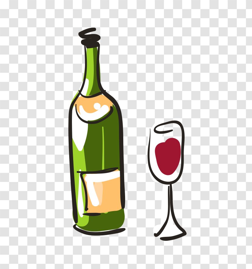 Red Wine Beer Coq Au Vin - Barware - Vector Cartoon Hand-painted Transparent PNG