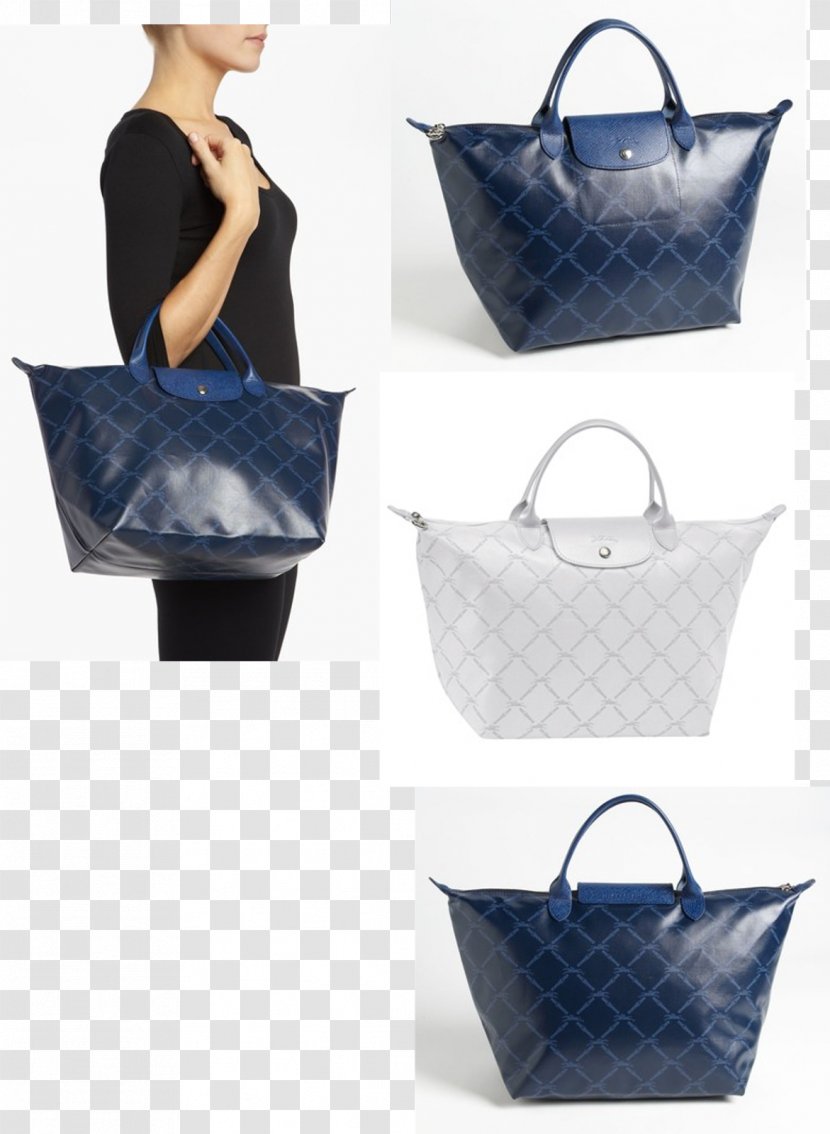 Longchamp Tote Bag Pliage Blue Metallic Color Transparent PNG