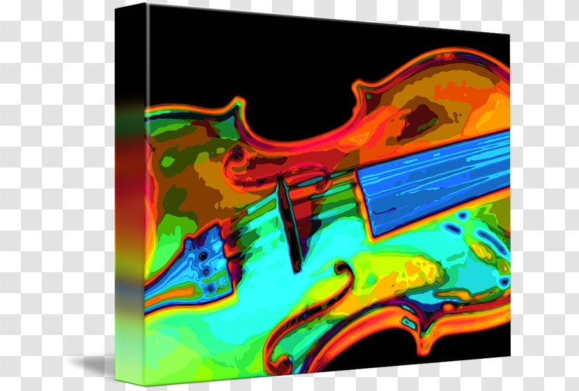 Violin Modern Art Acrylic Paint Gallery Wrap Canvas - Resin - Bright Color Transparent PNG