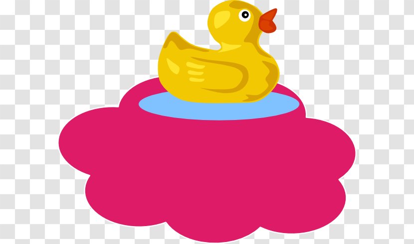 Rubber Duck Goose Mallard Clip Art - Bathroom - Pink Clouds Transparent PNG