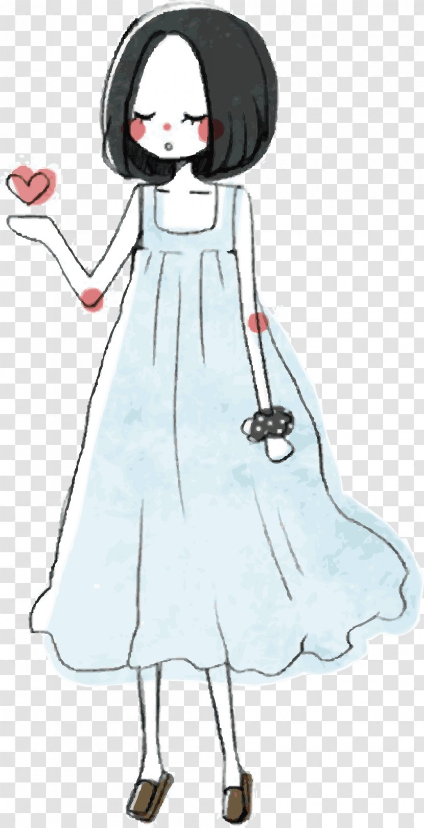 Creative Work Moe Cartoon Illustration - Silhouette - Dress Beauty Transparent PNG