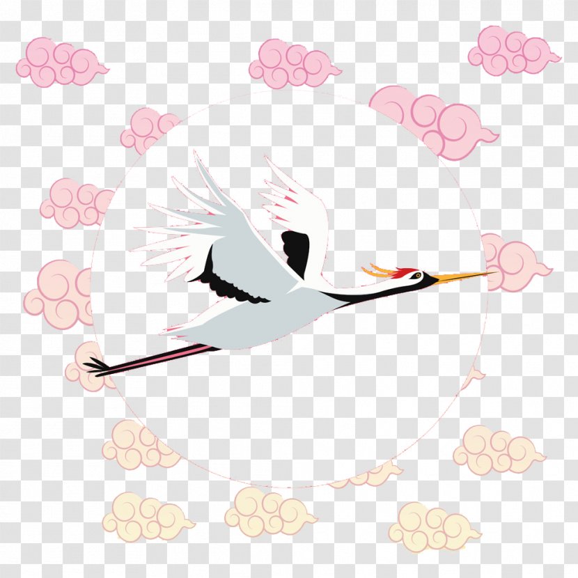 Sky Illustration - Flower - Flying Crane Transparent PNG