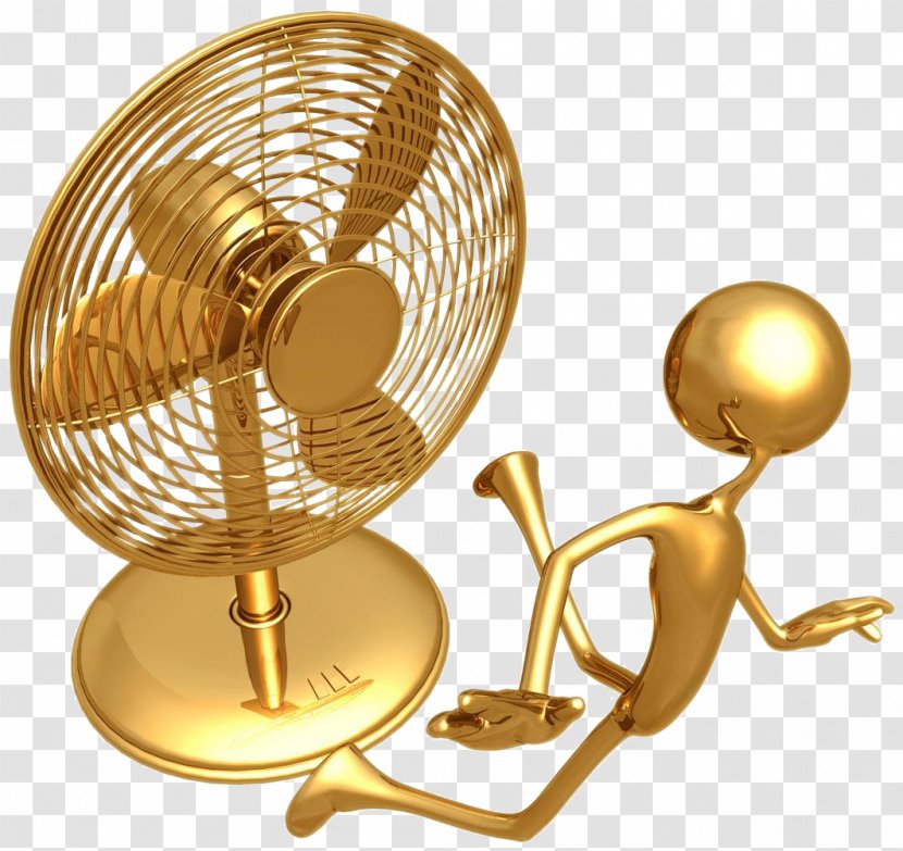 Fan Woman Electricity Gold - Man - Blowing Transparent PNG