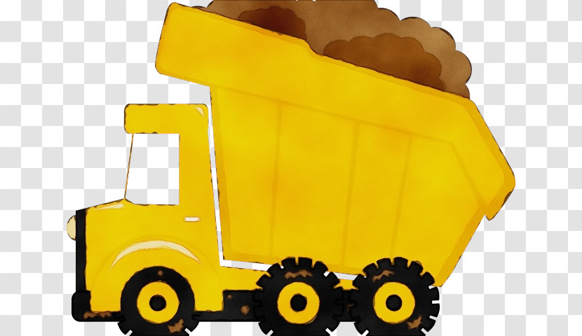 Yellow Vehicle Transport Garbage Truck Toy Transparent PNG