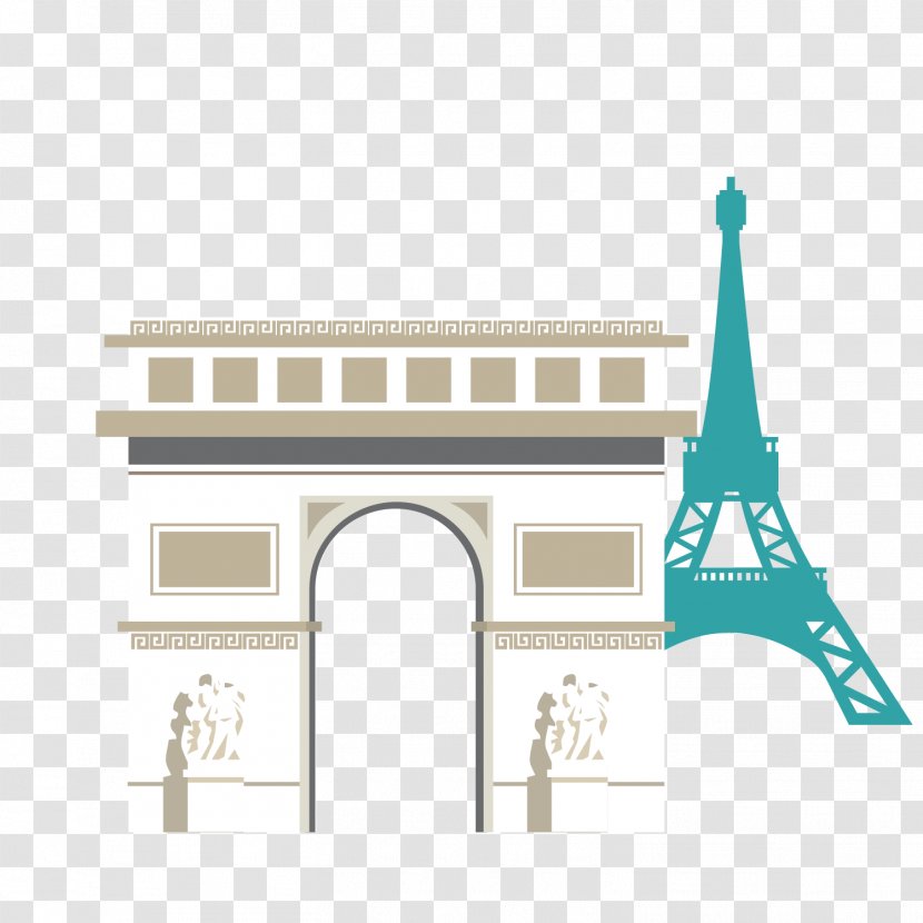 Arc De Triomphe Tourism Landmark - Triumphal Arch - Vector Material Pattern Outbound Travel Vacation Abroad Transparent PNG