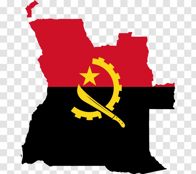 Flag Of Angola Map - Blank - Africa Transparent PNG