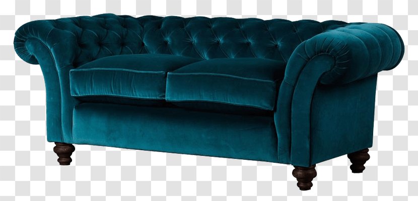 Loveseat Chair - Blue - Classical Decorative Material Transparent PNG