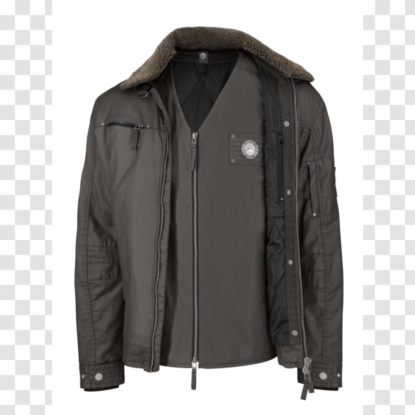 Leather Jacket Mercedes-Benz Tracksuit Shearling - Mercedes Benz Transparent PNG