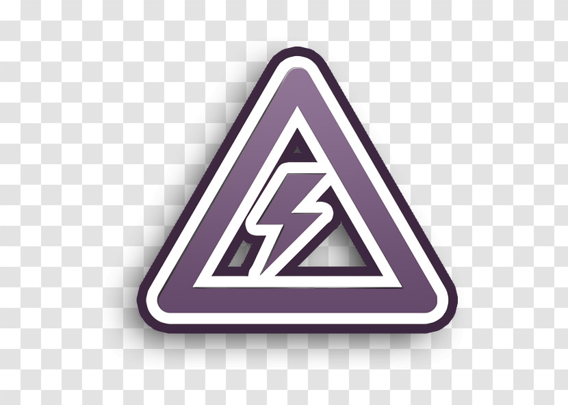 Warning Voltage Sign Of A Bolt Inside A Triangle Icon Basic Application Icon Signs Icon Transparent PNG