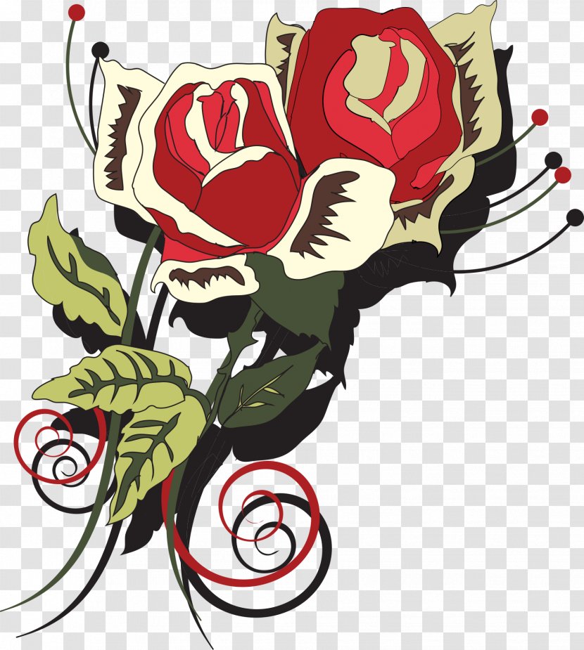 Garden Roses Clip Art Floral Design Vector Graphics - Rose Transparent PNG