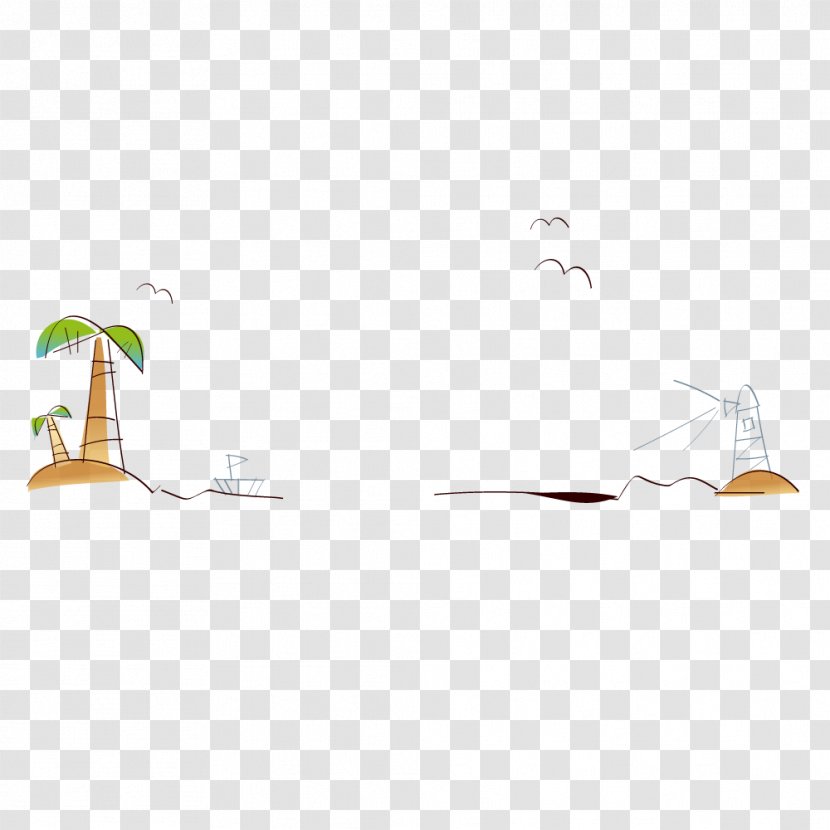 Tree Coconut Tile Cartoon - Area - Lighthouse Decoration Transparent PNG
