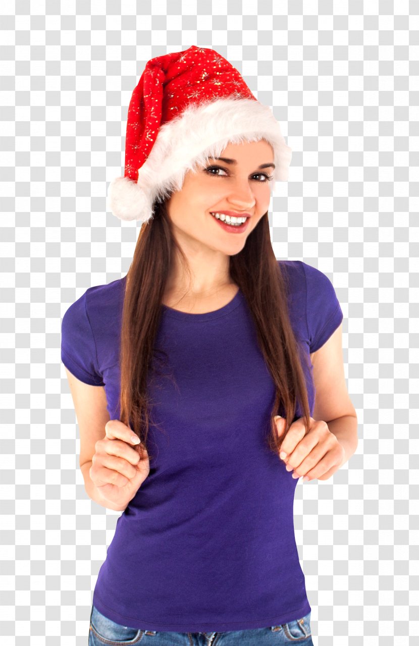 Santa Claus Christmas Hat - Woman Transparent PNG