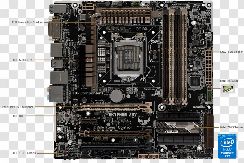 Intel Core Motherboard LGA 1150 MicroATX - Computer Hardware Transparent PNG