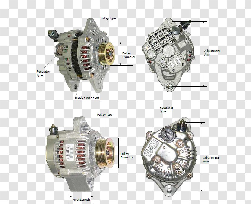 Alternator Electric Motor Serpentine Belt Starter Car - Automotive Engine Part Transparent PNG