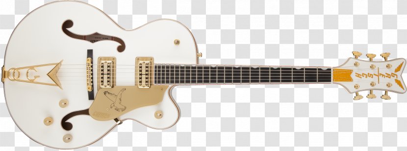 Gretsch White Falcon Electric Guitar Cutaway - Musical Instrument Accessory Transparent PNG