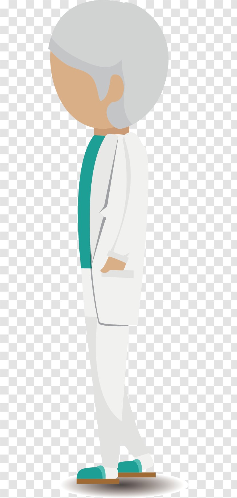 Cartoon Physician Silhouette Illustration - Shoulder - Doctor Transparent PNG