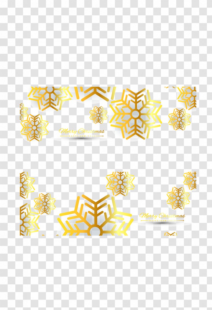 Light Snowflake Christmas Gold - Border - Golden Banners Transparent PNG