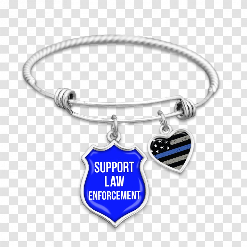 Charm Bracelet Thin Blue Line Police Officer - Law Enforcement Transparent PNG