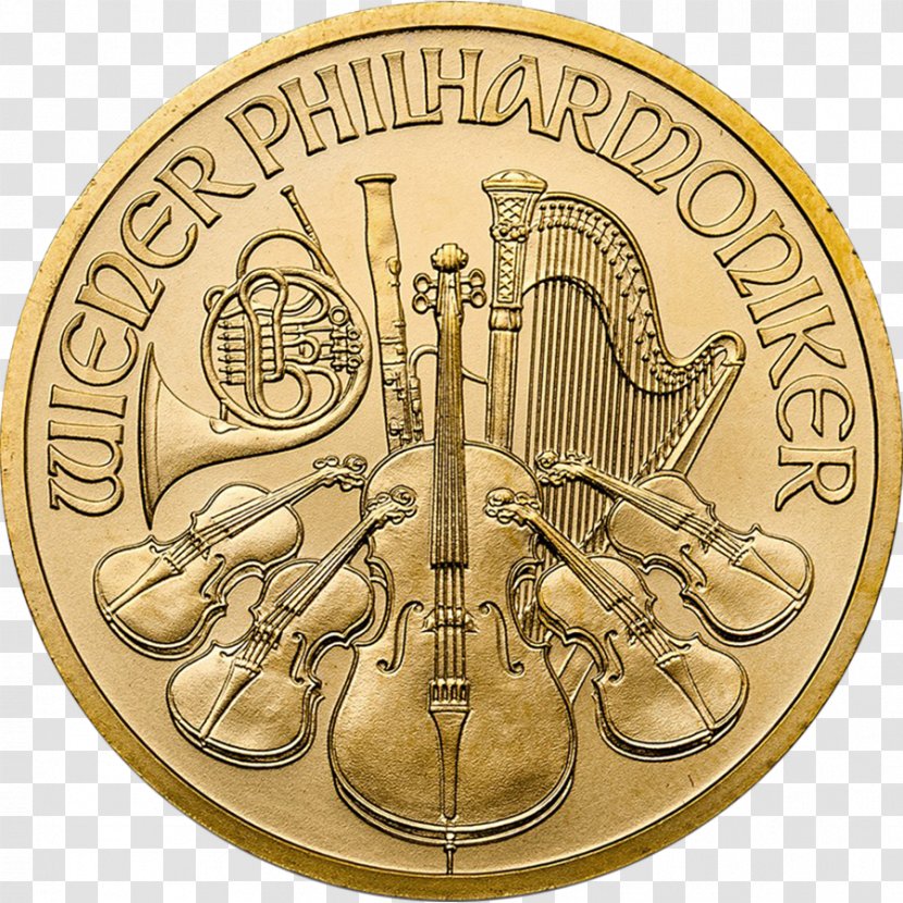 Austrian Silver Vienna Philharmonic Bullion Coin Mint - Gold Coins Transparent PNG