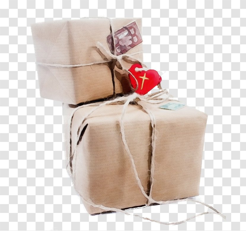 Present Gift Wrapping Package Delivery Beige Wedding Favors - Packaging And Labeling Box Transparent PNG