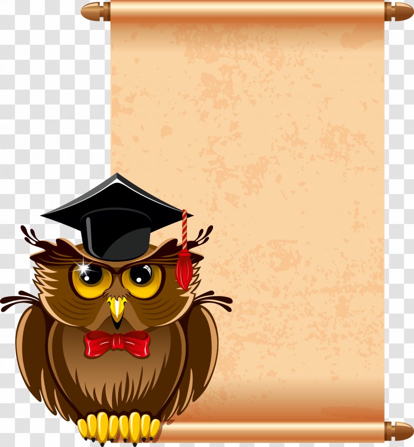 Clip Art - Bird Of Prey - Owl Graduation Transparent PNG