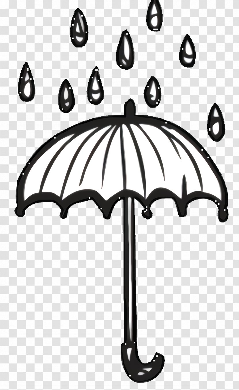 Umbrella Cartoon - Blackandwhite Transparent PNG