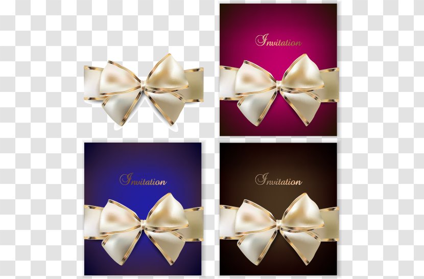 Wedding Invitation Greeting Card Clip Art - Ribbon - Exquisite Bow Transparent PNG