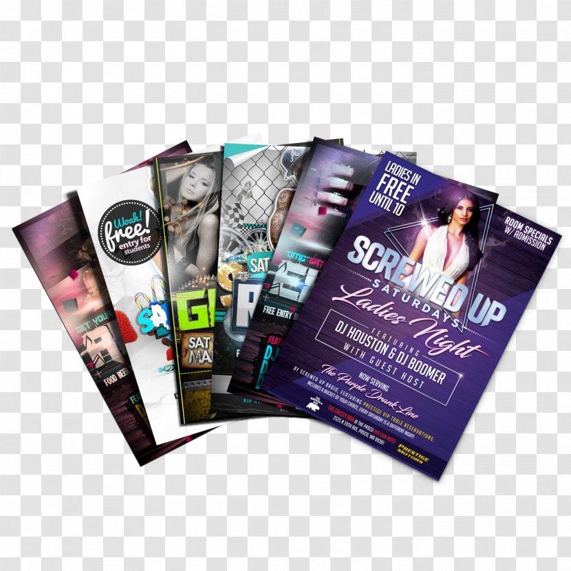 Paper Advertising Screen Printing Flyer - Business Cards - Nightclub Flyers Transparent PNG