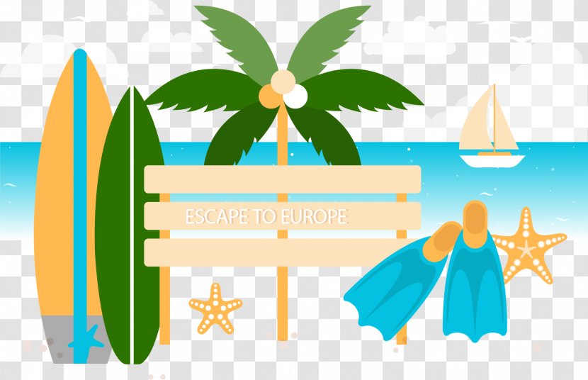 Holiday Poster Clip Art - Vacation - A Summer Vacation; Transparent PNG