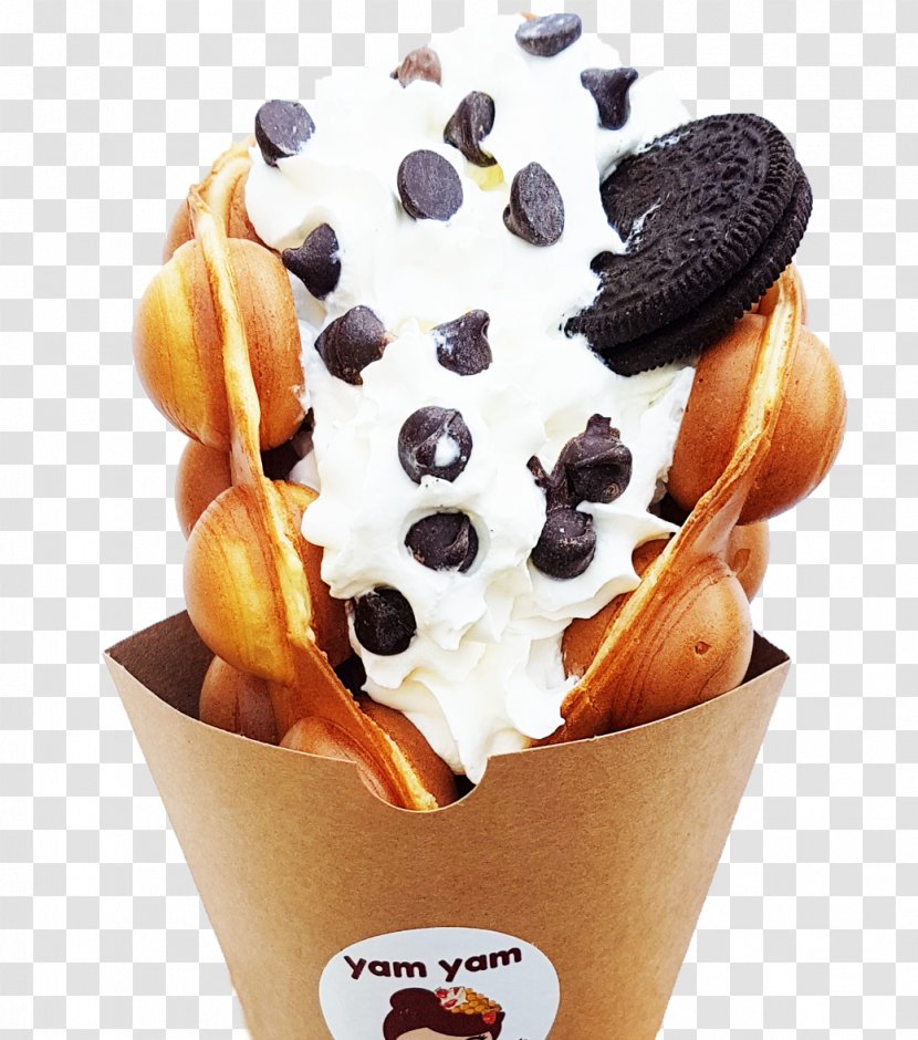Sundae Chocolate Ice Cream Egg Waffle - Cone - Yam Transparent PNG