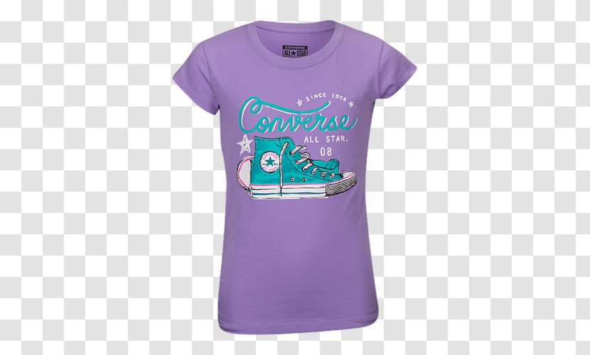 Converse - Active Shirt - Girls Frozen Lilac Classic Chucks T-Shirt Chuck Taylor All-Stars Purple SleeveT-shirt Transparent PNG